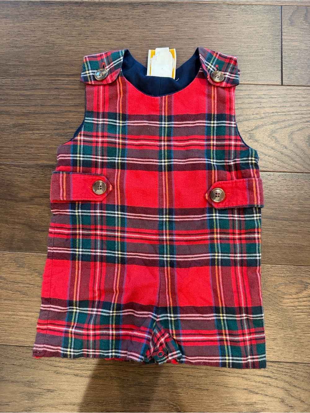 The Beaufort Bonnet Company Red Flannel Plaid Jon Jon Size 12-18 Months C52-110